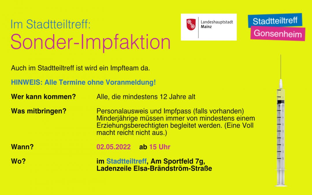 Sonderimpfaktion im Stadtteiltreff