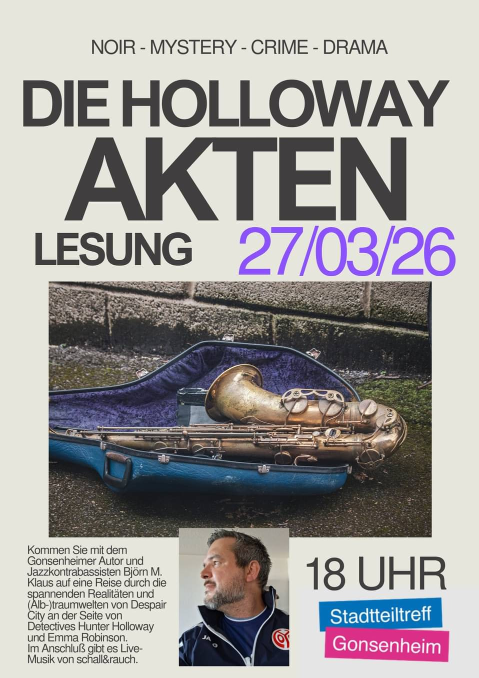 Flyer Lesung Holloway Akten